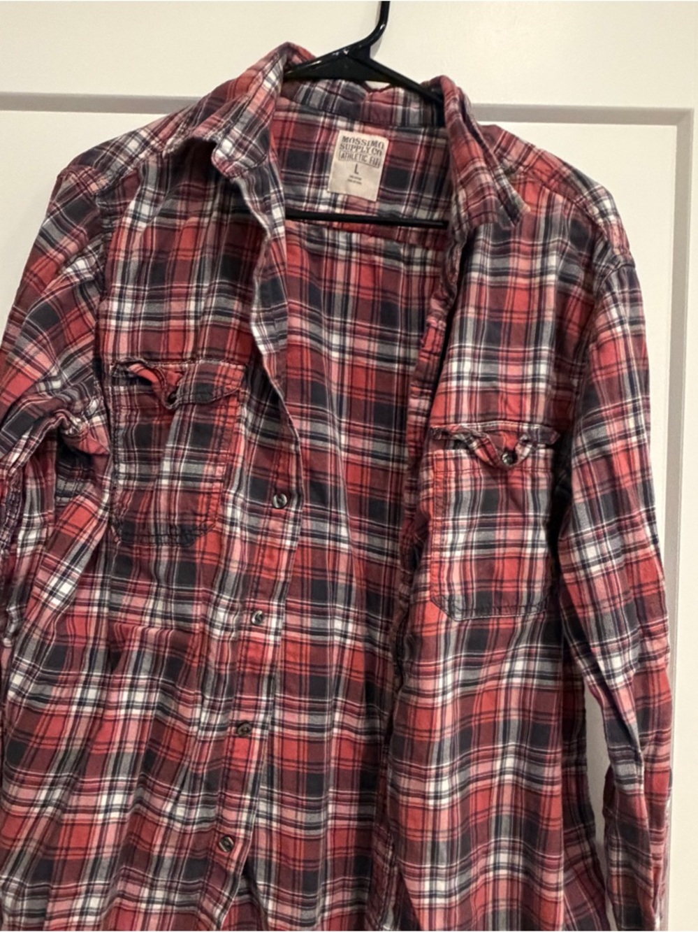 Mossimo Supply Co. Red and Black Plaid Button-Down Shirt